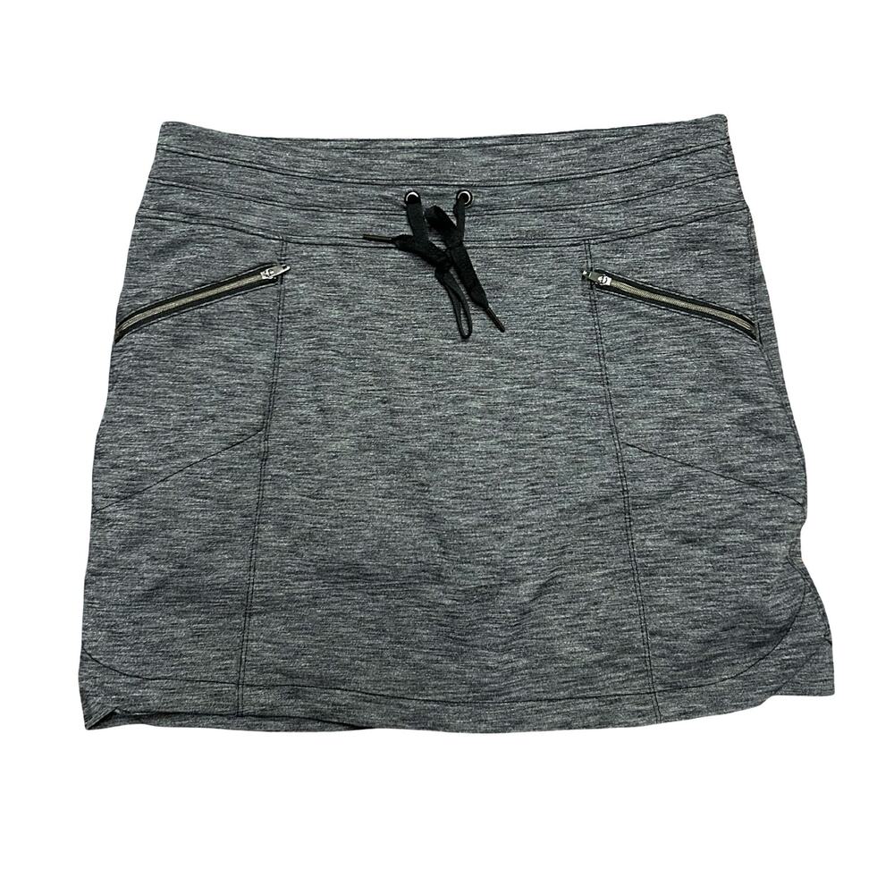 Athleta Metro Skort Womens Small Heathered Gray Zip Pockets Performance Sporty